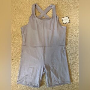 NWOT Laundry By Shelli Lavender Workout Onesie Romper